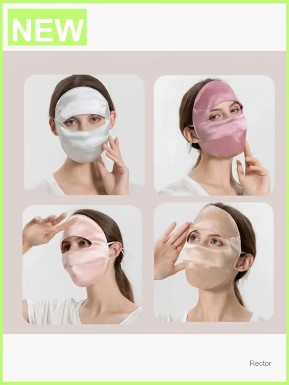 Mulberry Silk UPF 50+ Balaclava Full Face Sun Protection Mask Forehead Coverage